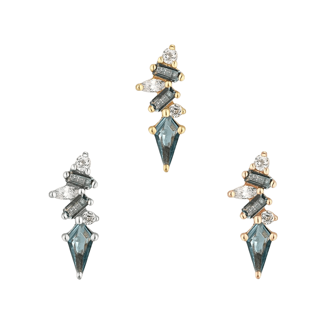 MIXT - LONDON BLUE + WHITE TOPAZ - THREADLESS END piercing-zone.com