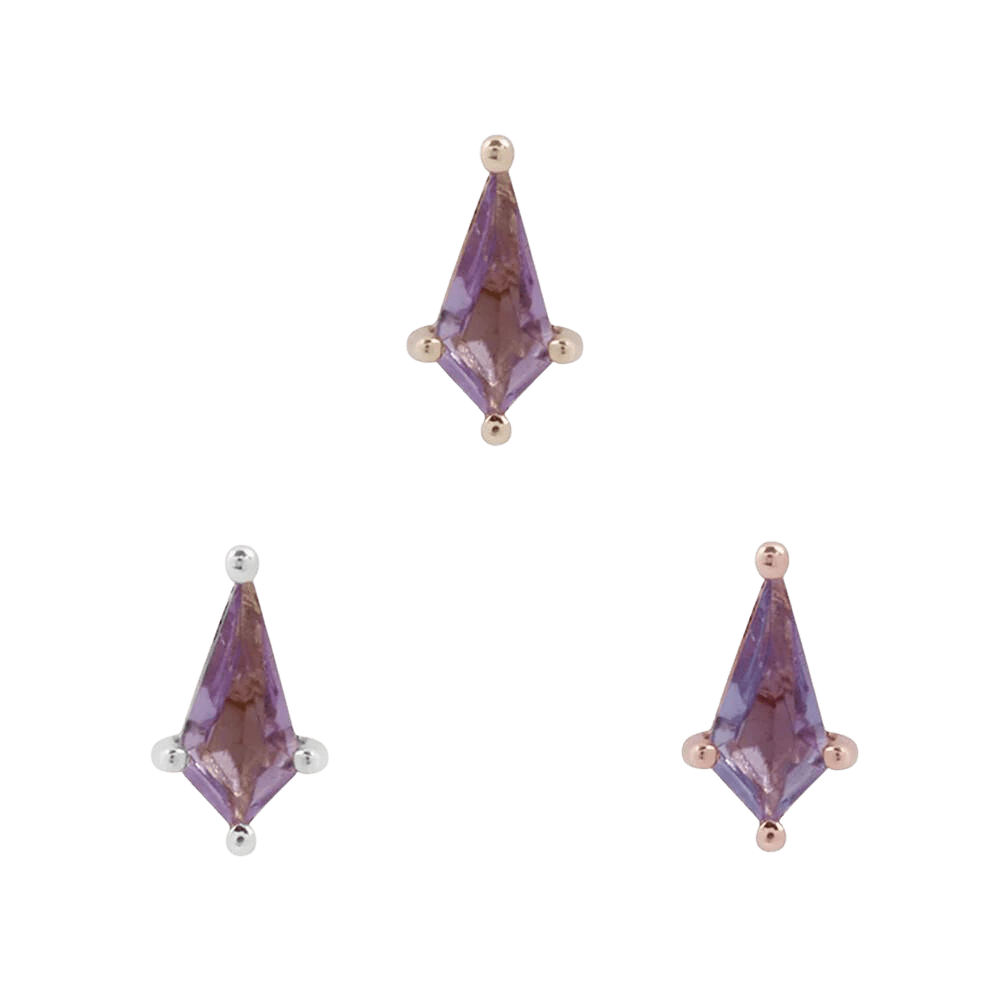 MINI SOHO - KITE CUT AMETHYST - THREADLESS END piercing-zone.com