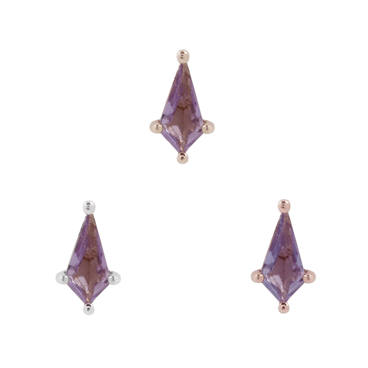 MINI SOHO - KITE CUT AMETHYST - THREADLESS END piercing-zone.com