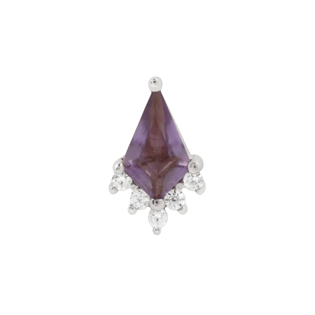 NOBLE - AMETHYST + CZ - THREADLESS END piercing-zone.com