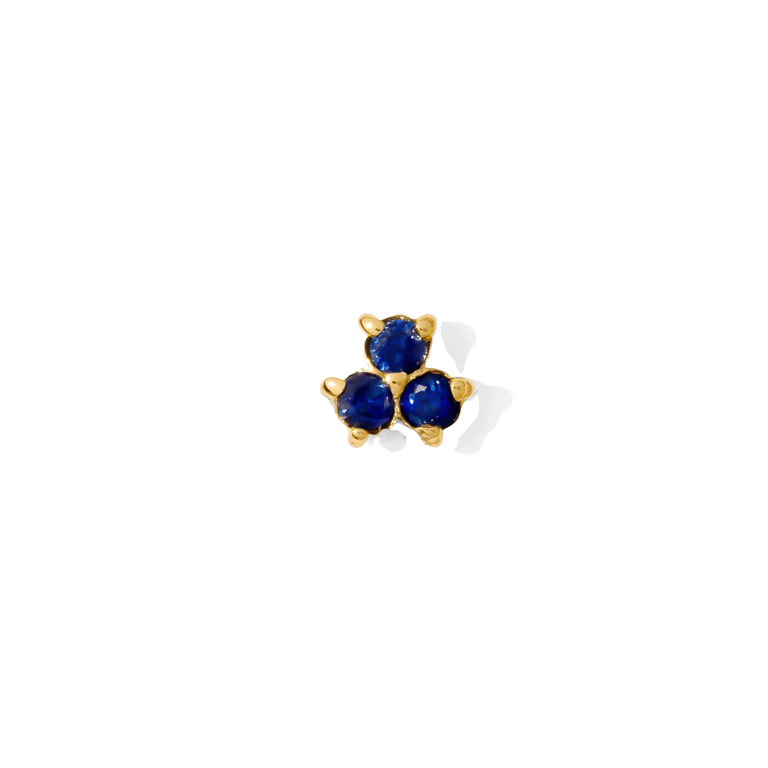 Vida – 14K Gold Three-Stone Cluster Threadless End
