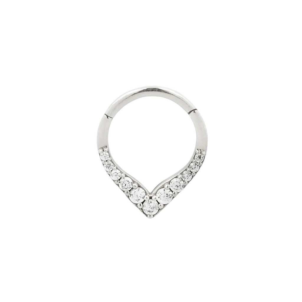RISE + SHINE - CZ - SOLID 14KT GOLD CLICKER piercing-zone.com