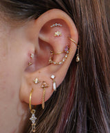 Faceted Chain – Solid 14K Gold Connector Chain - piercing - zone.com