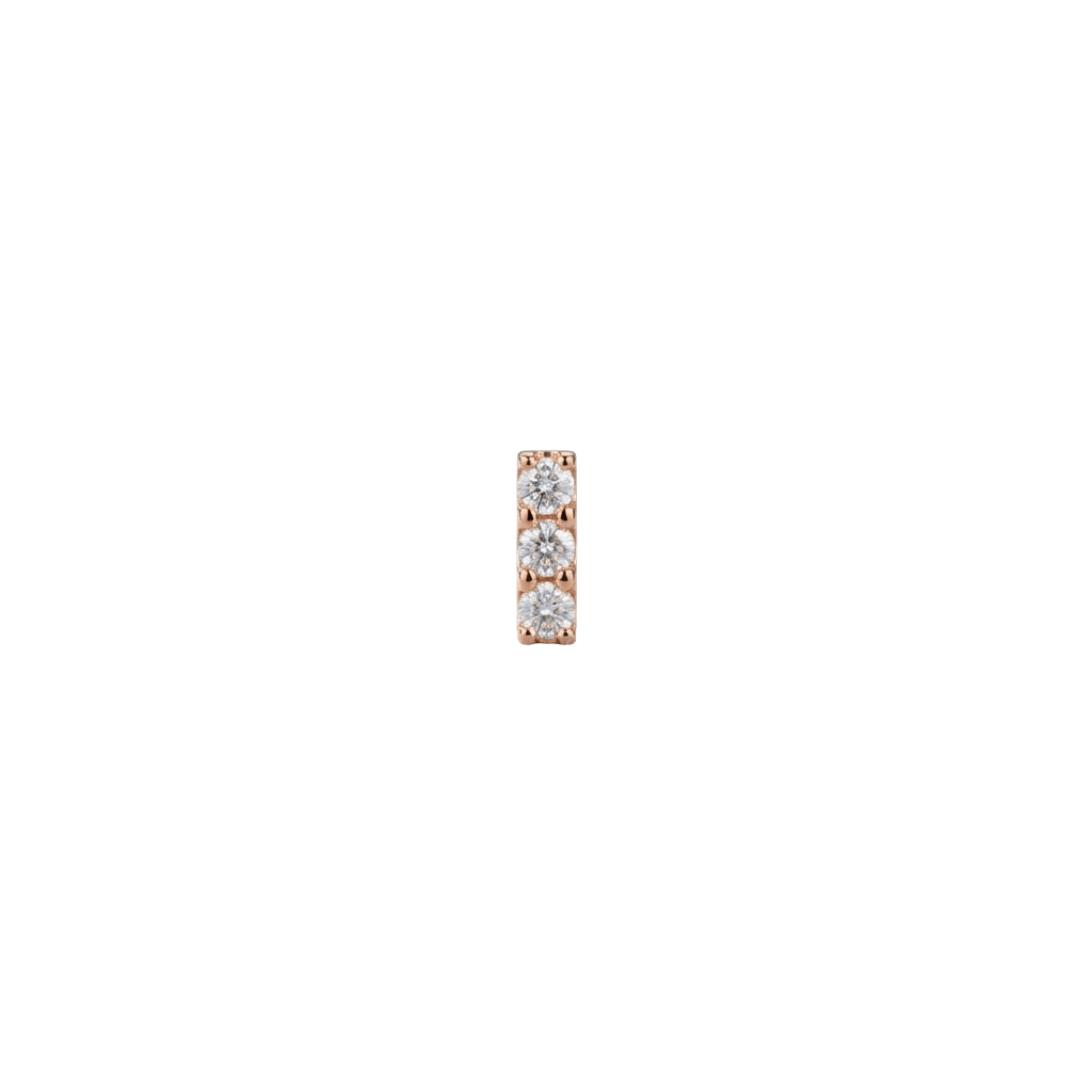 Faceted Gem Bar - 18K Gold White CZ Threadless/Threaded End - piercing-zone.com
