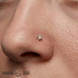 Faceted Gold Pin - 14K Gold Threadless End - piercing - zone.com