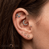 Faceted Gold Pin - 14K Gold Threadless End - piercing - zone.com