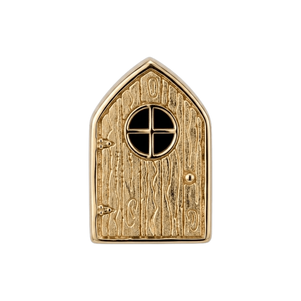 Fairy Door - 14K Gold Threadless/Threaded End - piercing - zone.com