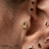 Fairy Door - 14K Gold Threadless/Threaded End - piercing - zone.com