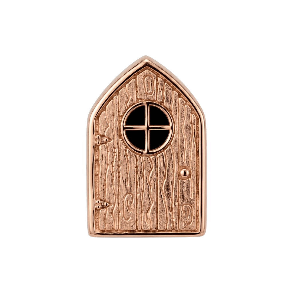 Fairy Door - 14K Gold Threadless/Threaded End - piercing - zone.com