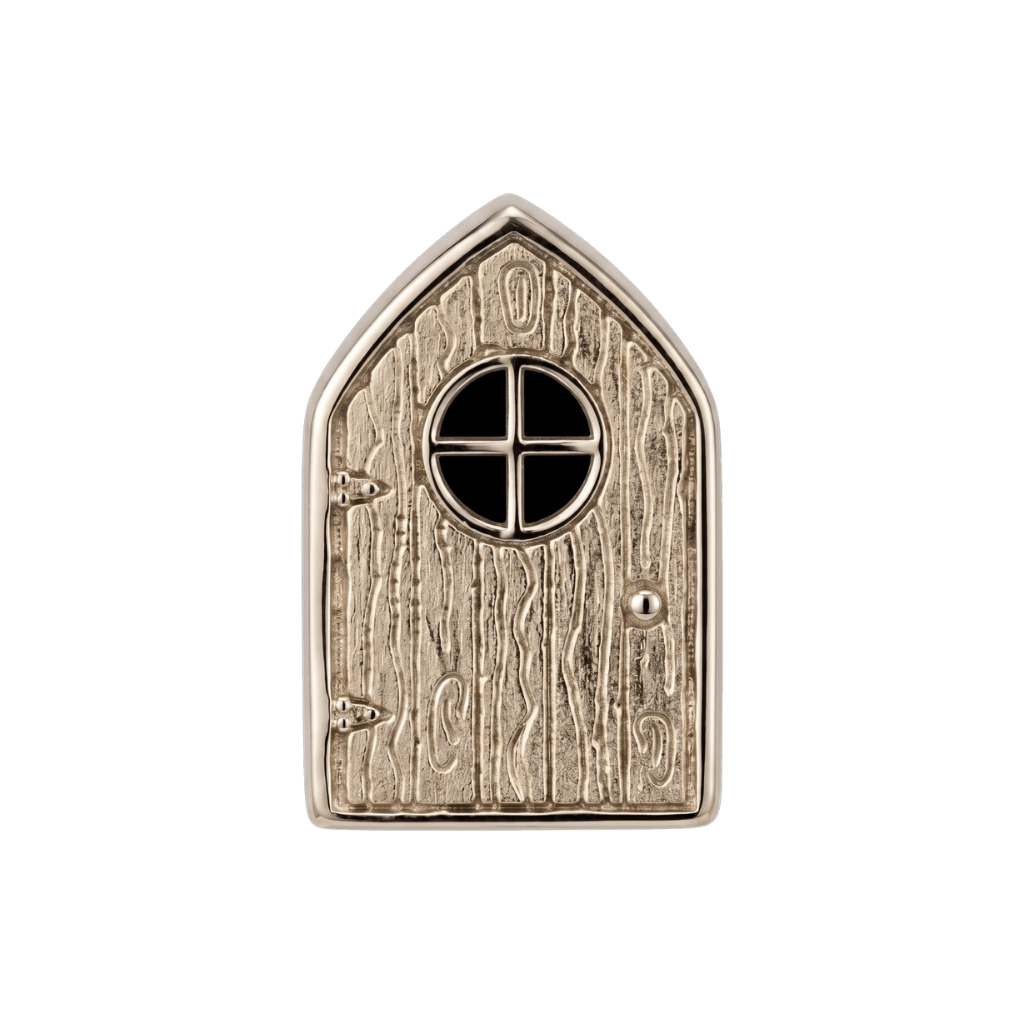Fairy Door - 14K Gold Threadless/Threaded End - piercing - zone.com