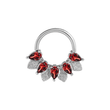 Fairy Seamless Ring – 14K Gold Five Pear - Cut Gem Arc - piercing - zone.com