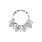 Fairy Seamless Ring – 14K Gold Five Pear-Cut Gem Arc - piercing-zone.com