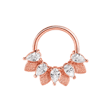 Fairy Seamless Ring – 14K Gold Five Pear-Cut Gem Arc - piercing-zone.com