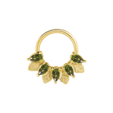 Fairy Seamless Ring – 14K Gold Five Pear - Cut Gem Arc - piercing - zone.com