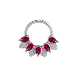 Fairy Seamless Ring – 14K Gold Five Pear - Cut Gem Arc - piercing - zone.com