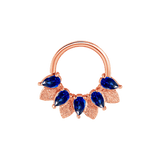 Fairy Seamless Ring – 14K Gold Five Pear - Cut Gem Arc - piercing - zone.com