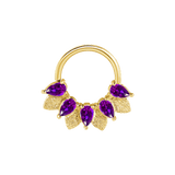 Fairy Seamless Ring – 14K Gold Five Pear - Cut Gem Arc - piercing - zone.com