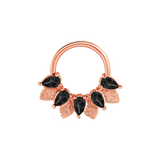 Fairy Seamless Ring – 14K Gold Five Pear - Cut Gem Arc - piercing - zone.com