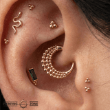 Fame – 14K Gold Beaded Minimalist Clicker - piercing - zone.com