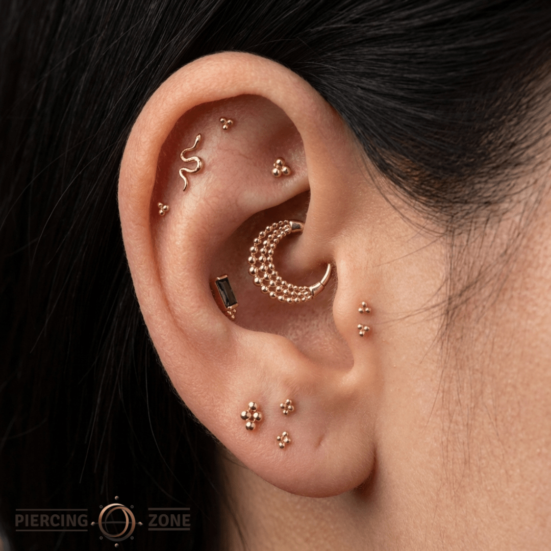 Fame – 14K Gold Beaded Minimalist Clicker - piercing - zone.com