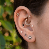 Fame Trio – 14K Gold Mixed - Metal Clicker - piercing - zone.com
