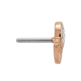 Fan - 14K Gold Stone Threadless/Threaded End - piercing - zone.com