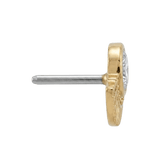 Fan - 14K Gold Stone Threadless/Threaded End - piercing - zone.com