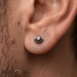 Fan - 14K Gold Stone Threadless/Threaded End - piercing - zone.com
