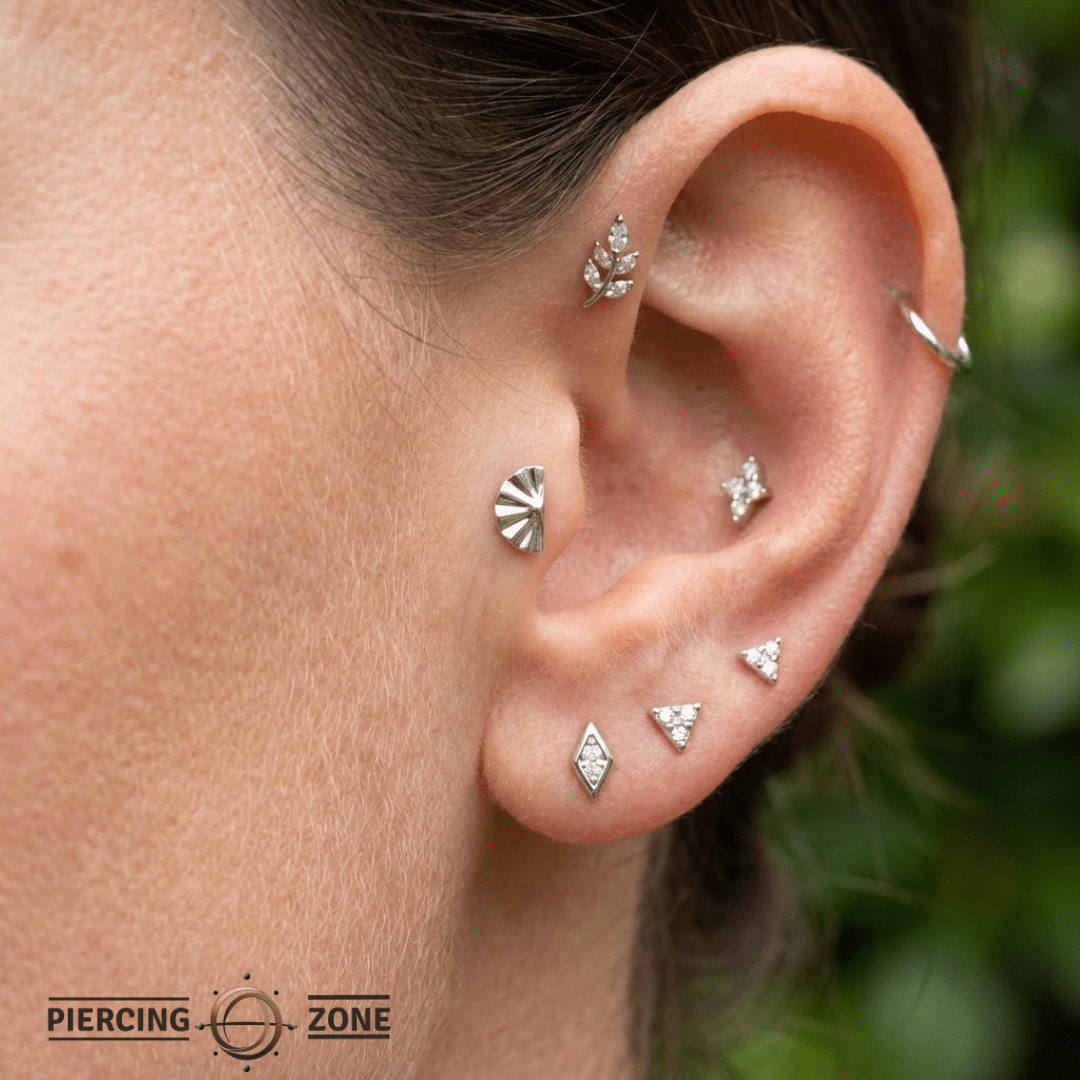 Fan – 14K Gold Threadless/Threaded End - piercing - zone.com