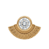 Fan - 14K Gold Stone Threadless/Threaded End