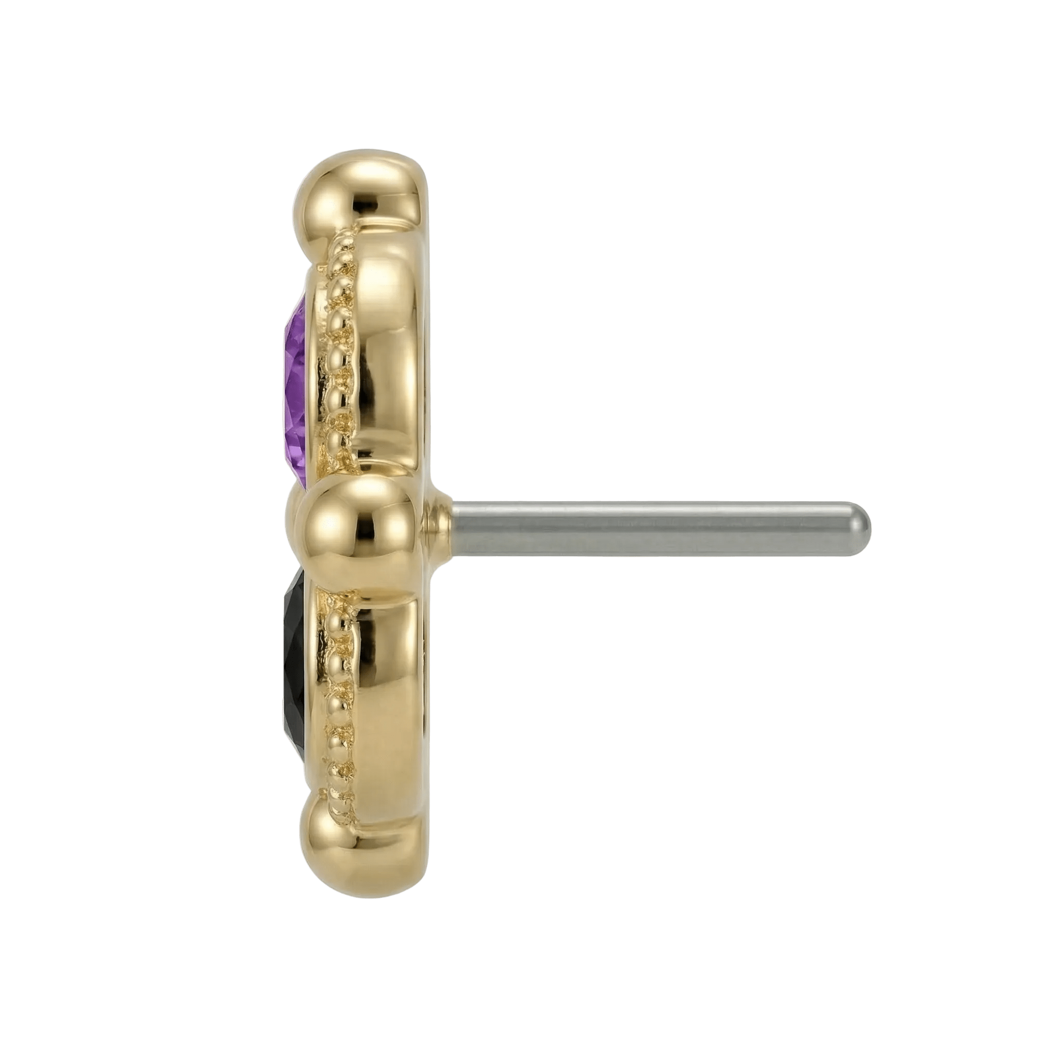 Fancy - 14K Gold Threadless/Threaded - piercing - zone.com