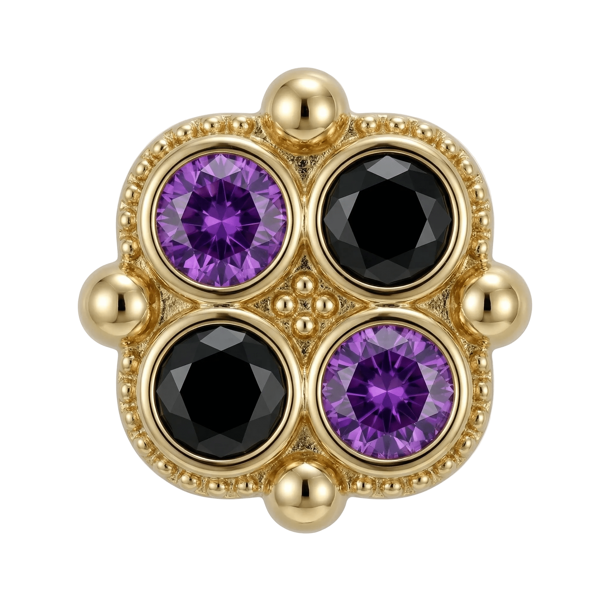 Fancy - 14K Gold Threadless/Threaded - piercing - zone.com
