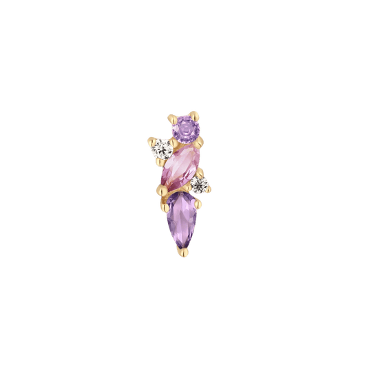 Visionary Threadless End – 14K Gold Amethyst & Pink Sapphire Jewelry