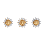 DELPHINE - RUTILATED QUARTZ + WHITE SAPPHIRE - THREADLESS END piercing-zone.com