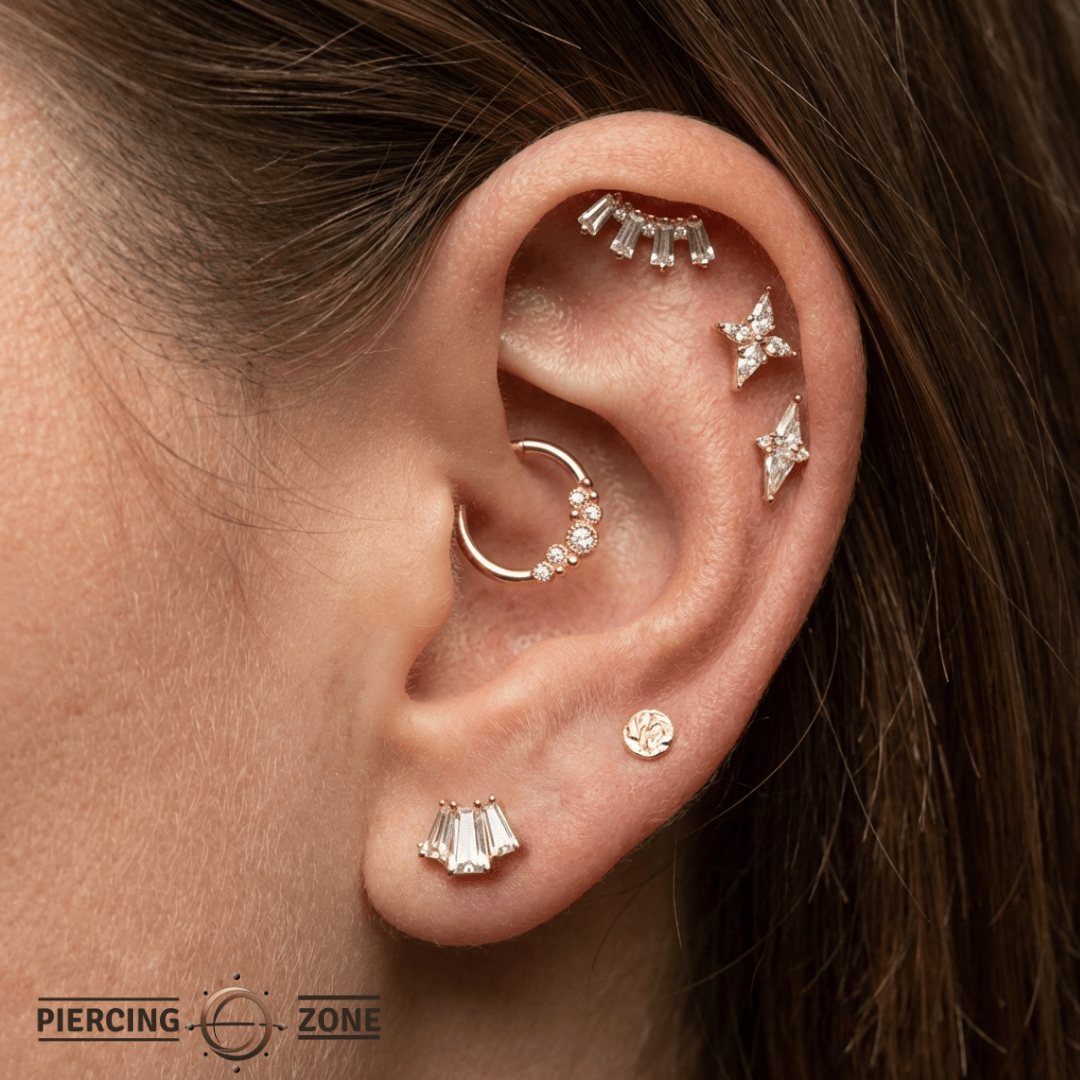 Feeling Myself – 14K Gold Swarovski CZ Cluster Threadless End - piercing - zone.com