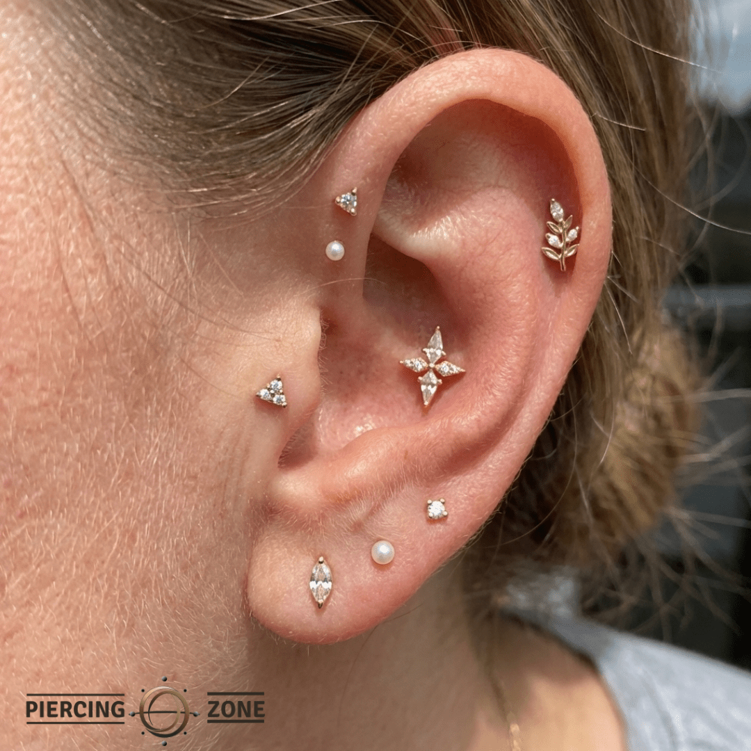 Feeling Myself – 14K Gold Swarovski CZ Cluster Threadless End - piercing - zone.com