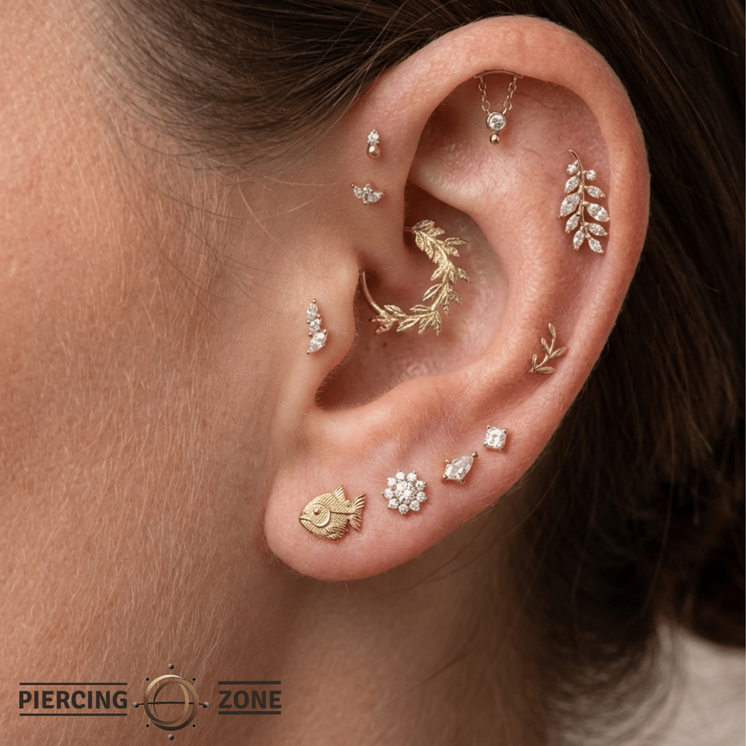 Ferocious Piranha – 14K Gold Threadless/Threaded End - piercing - zone.com