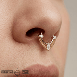 Fetish – 14K Gold Chain & Swarovski CZ Clicker - piercing - zone.com