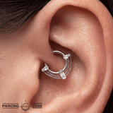 Fetish – 14K Gold Chain & Swarovski CZ Clicker - piercing - zone.com