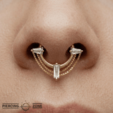 Fetish – 14K Gold Chain & Swarovski CZ Clicker - piercing - zone.com