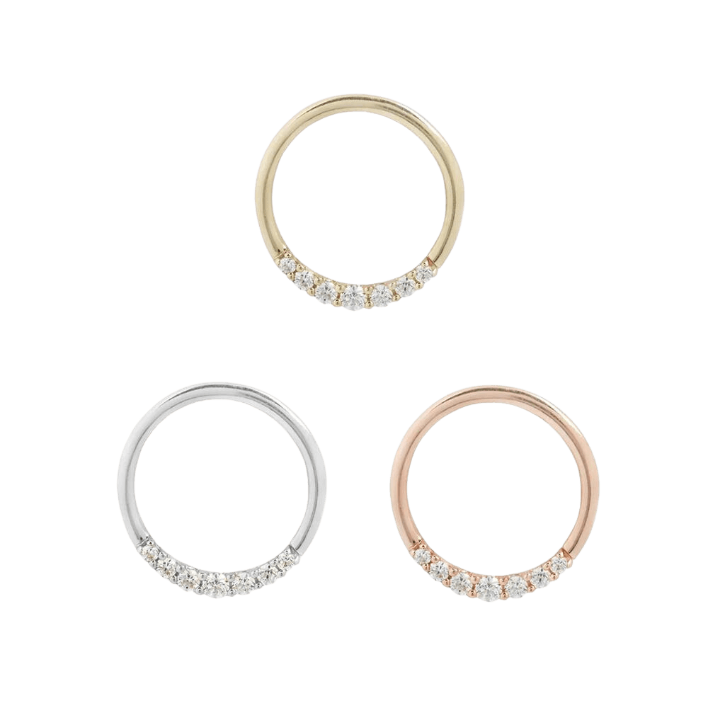 AUDREY - SWAROVSKI CZ - GOLD SEAMLESS RING piercing-zone.com
