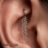 Figaro + Rolo + Razor Triple Chain – 14K Gold Piercing Chain - piercing - zone.com