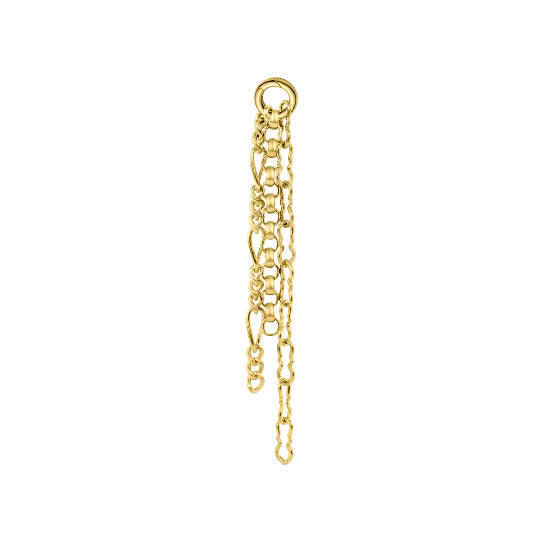 Figaro + Rolo + Razor Triple Chain – 14K Gold Piercing Chain - piercing - zone.com