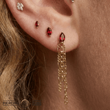 Figaro + Rolo + Razor Triple Chain – 14K Gold Piercing Chain - piercing - zone.com