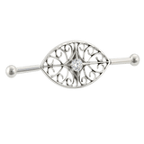 Filigree Eye - 14K Gold Gem Straight Barbell - piercing - zone.com
