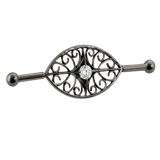 Filigree Eye - 14K Gold Gem Straight Barbell - piercing - zone.com