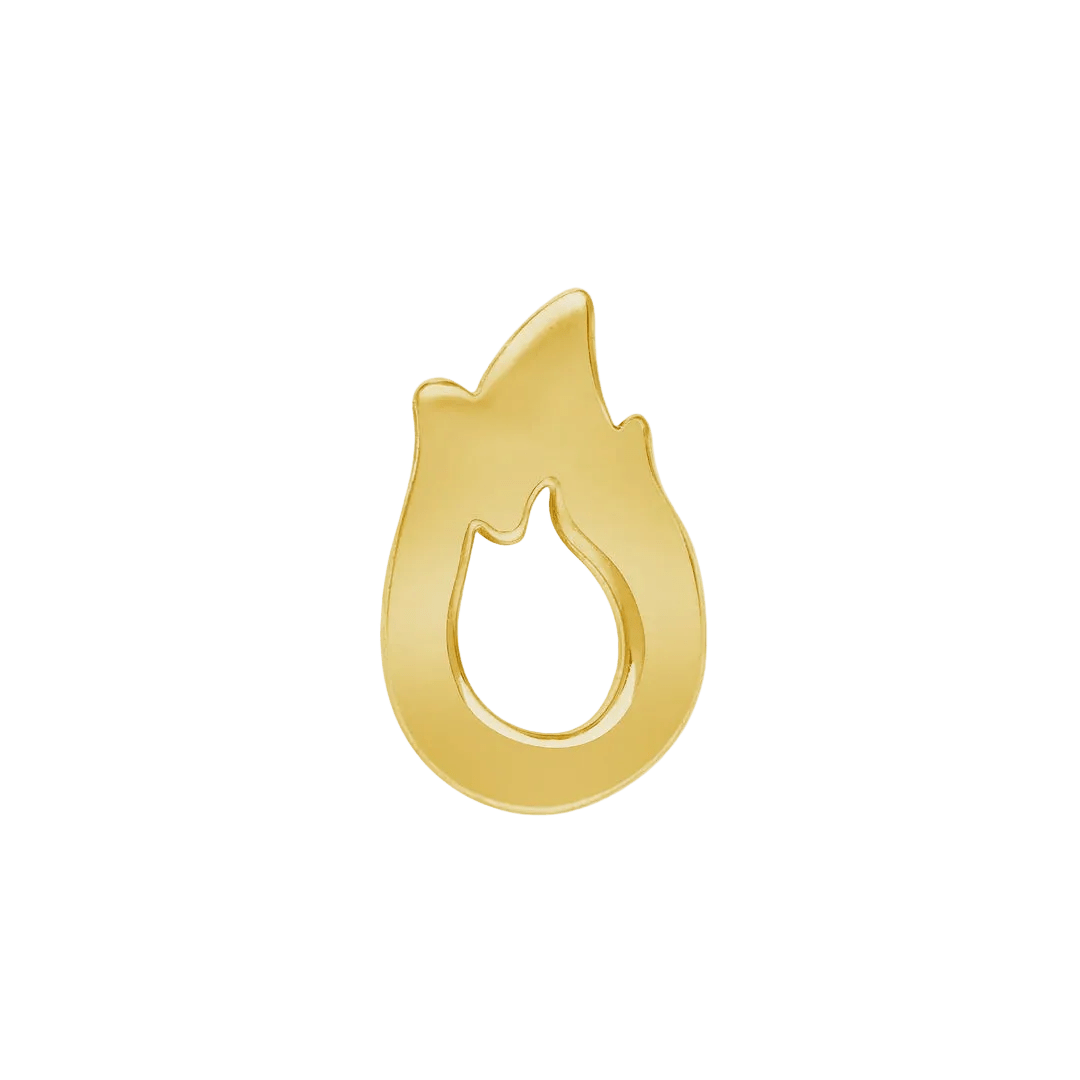 Fire Element – 14K/18K Gold Flat Symbolic Threadless End - piercing - zone.com