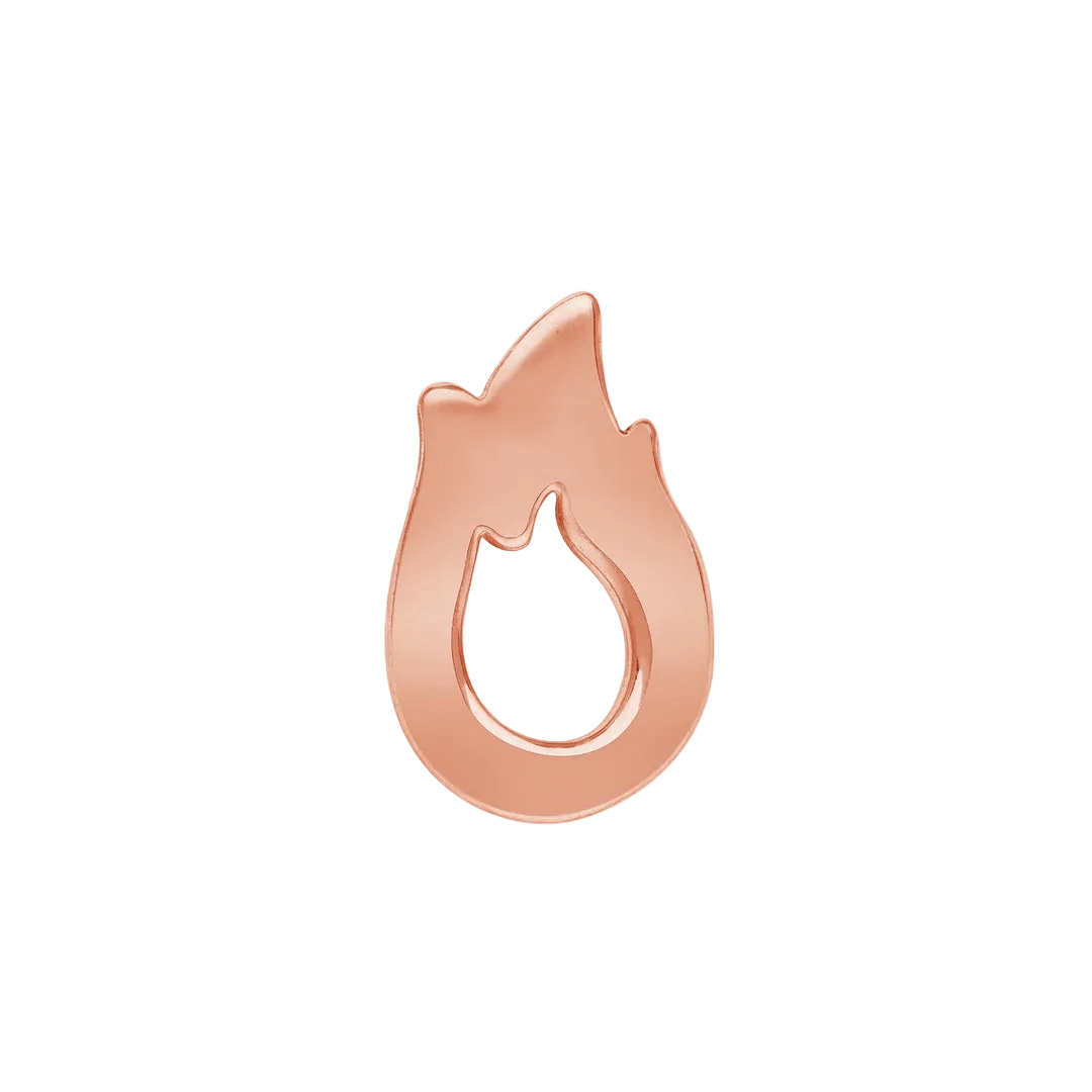 Fire Element – 14K/18K Gold Flat Symbolic Threadless End - piercing - zone.com