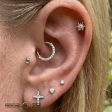 Fire Star – 14K Gold Threadless/Threaded End - piercing - zone.com