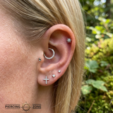 Fire Star – 14K Gold Threadless/Threaded End - piercing - zone.com